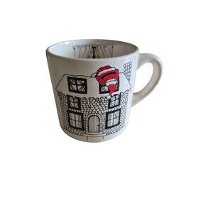 Recycled Paper Products VTG Christmas Mug Peek-A-Boo Santa Mug Collectible Gift